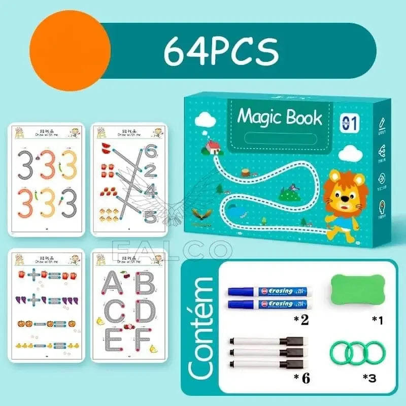Caderno de Traço e Desenho Infantil com Tinta Apagável