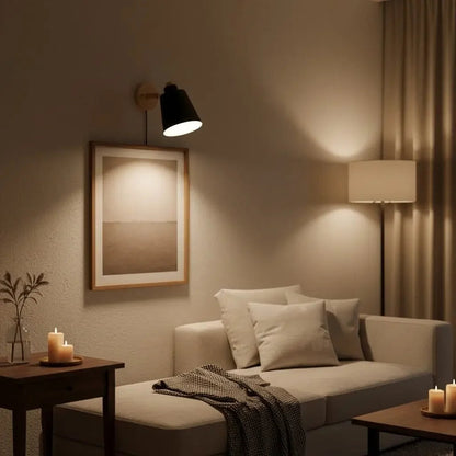 Arandela de Parede Wooden em Madeira com Interruptor Iluminação Decorativa