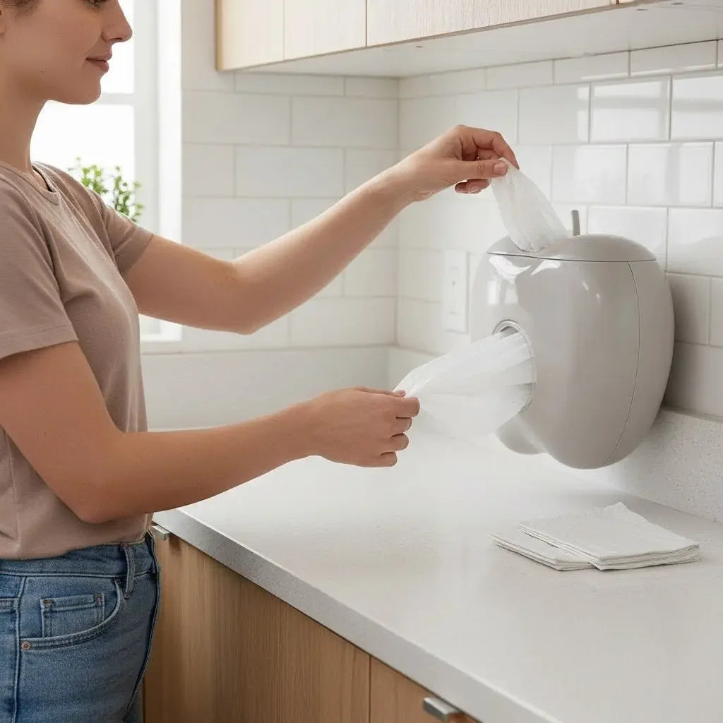 Kit Armazenamento de Sacos Plásticos de Preservação de Alimentos + 50 Sacos de Brinde
