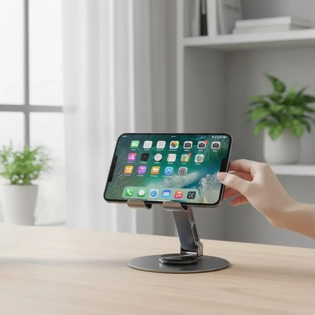 Suporte de Metal para Celular e Tablet Giratório