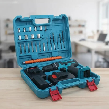 Kit Parafusadeira/Furadeira 28 Pcs + 2 Baterias Portáteis + Maleta De Brinde