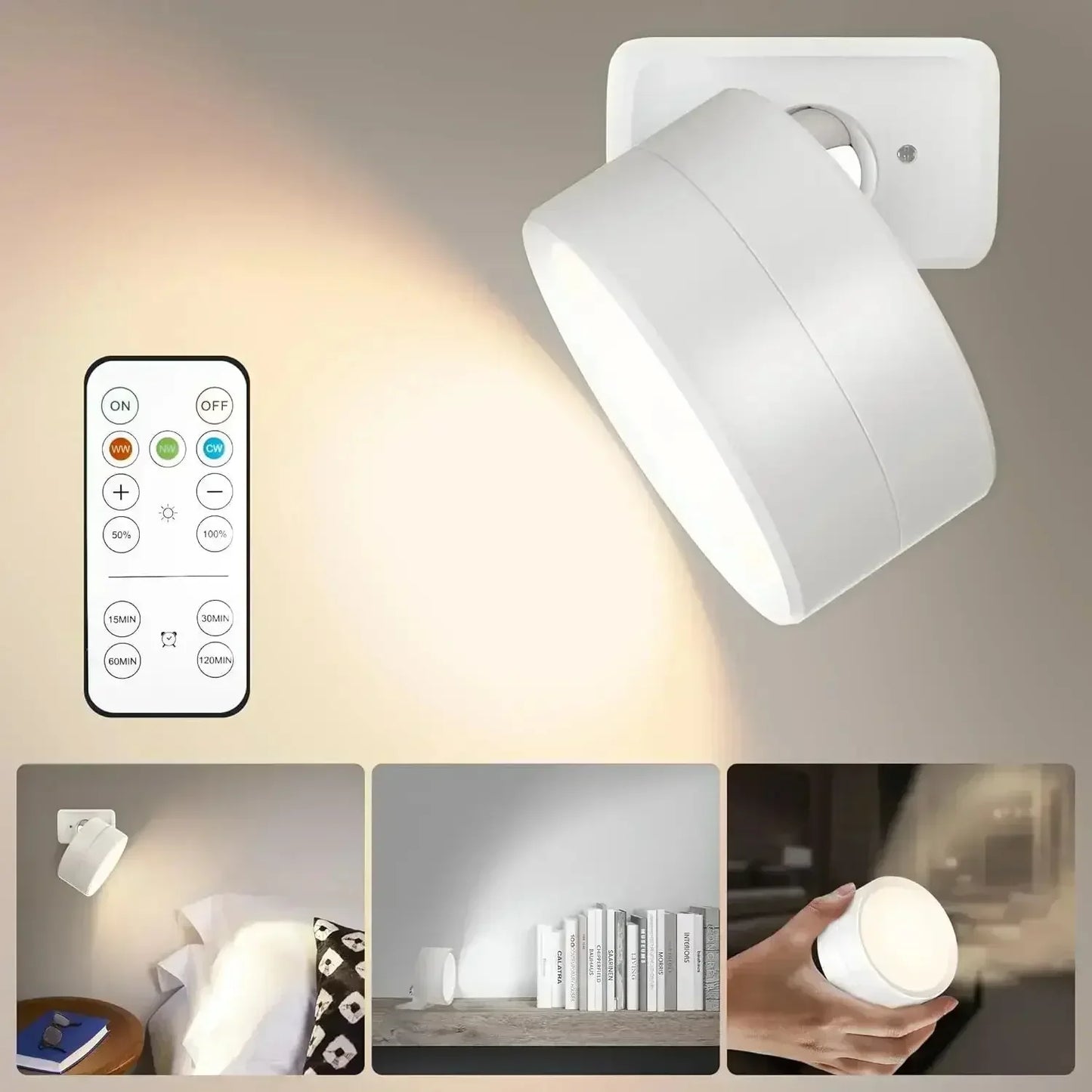 Luminária de Parede LED Sem Fio Moderna