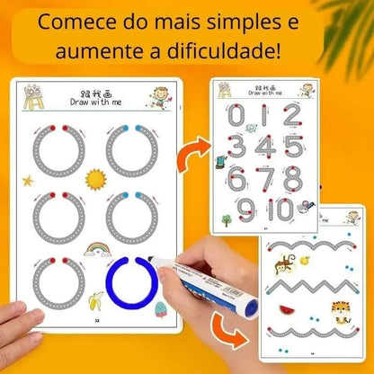 Caderno de Traço e Desenho Infantil com Tinta Apagável